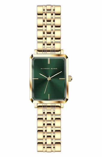 Alfred Sung Octavia Octagon Stainless Steel Bracelet Watch, 19.5mm x 24mm