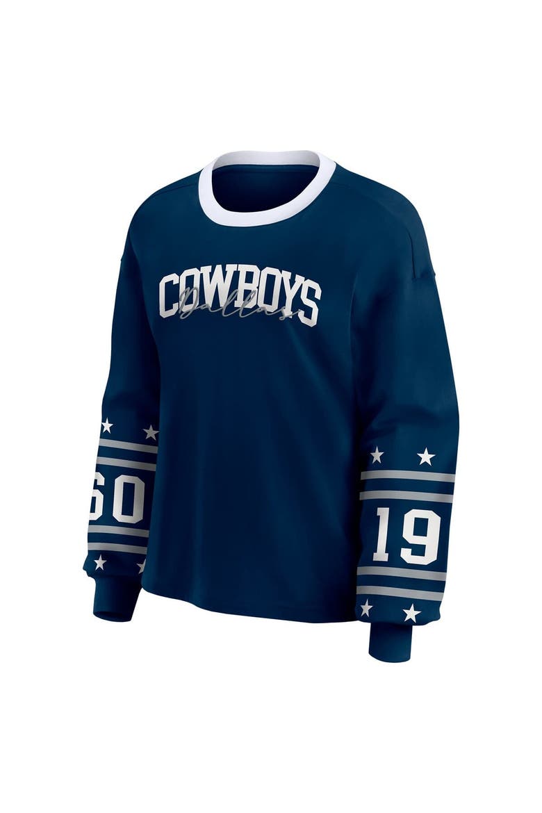 Women's WEAR by Erin Andrews  Navy Dallas Cowboys Sport Long-Sleeve T-Shirt, Alternate, color, Navy