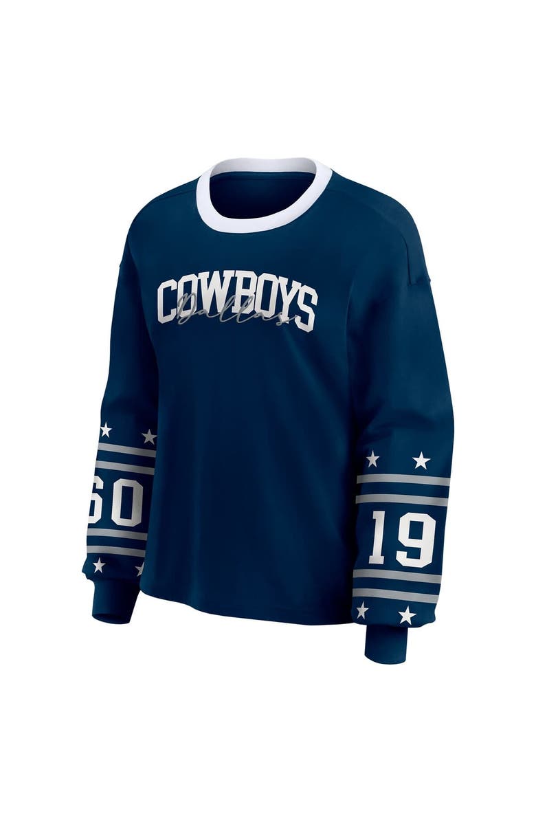 WEAR by Erin Andrews Women's WEAR by Erin Andrews  Navy Dallas Cowboys Sport Long-Sleeve T-Shirt, Alternate, color, Navy
