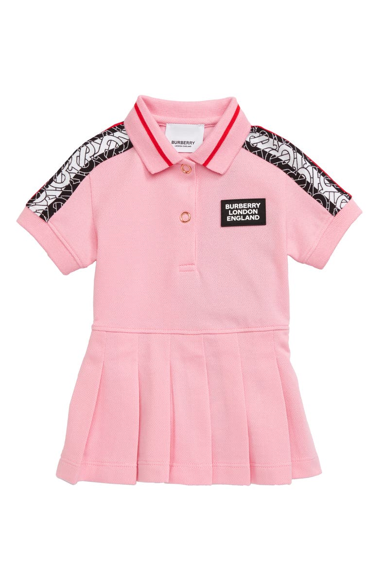 Burberry Rebecca Monogram Stripe Piqué Polo Dress, Main, color, 
