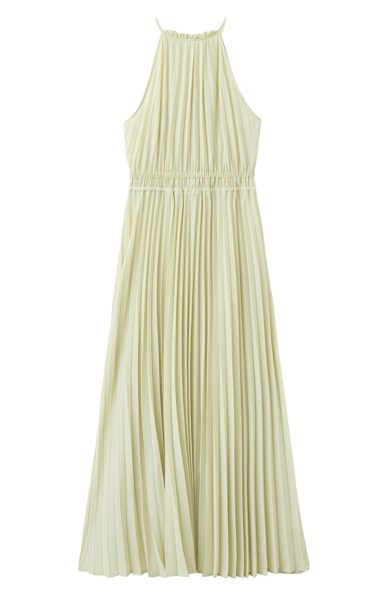 MANGO Pleated Halter Neck Midi Dress, Alternate, color,