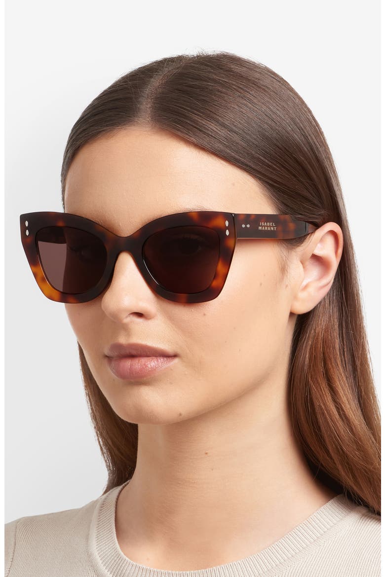 51mm Cat Eye Sunglasses, Alternate, color, BROWN HAVANA/ BROWN