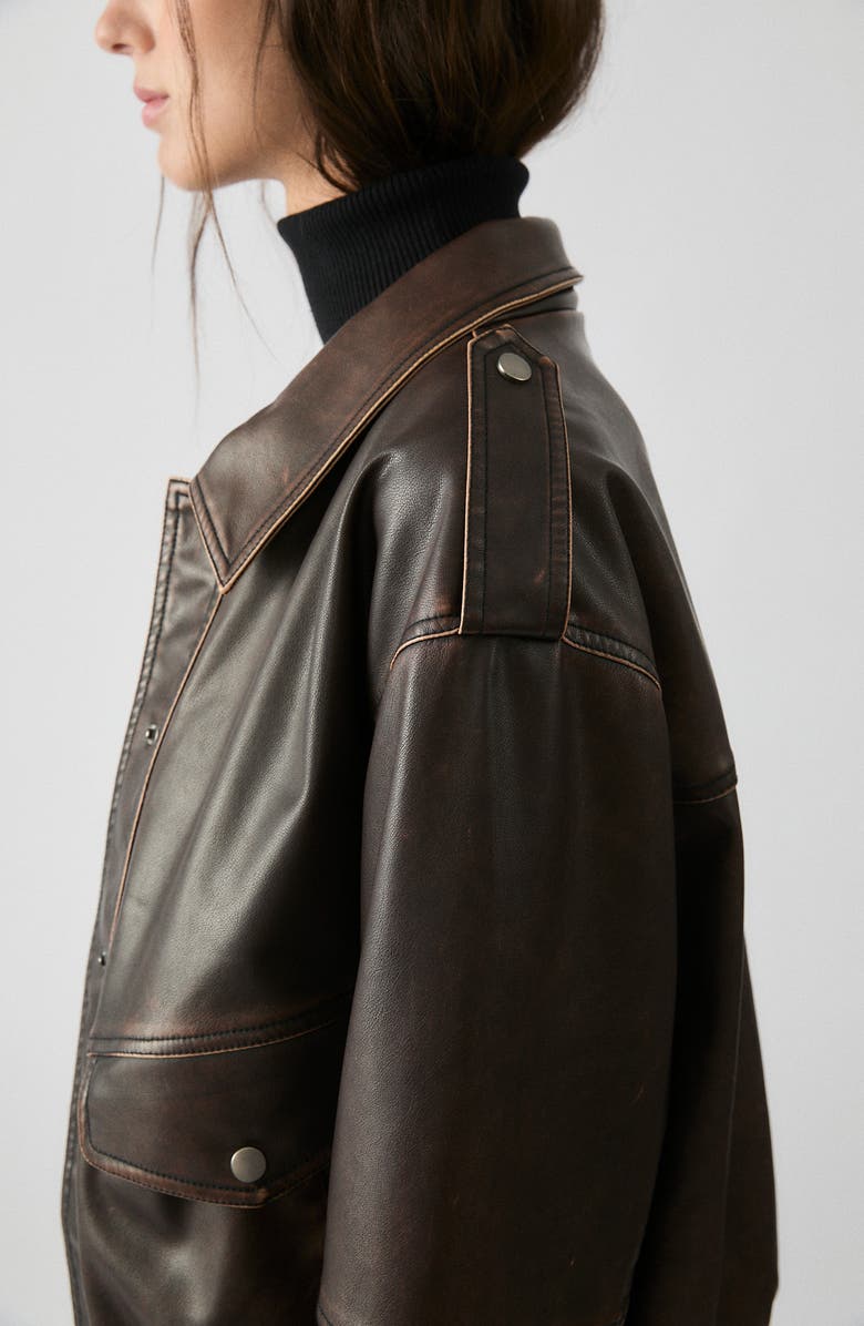 DELUC Thomas Faux Leather Bomber Jacket, Alternate, color,