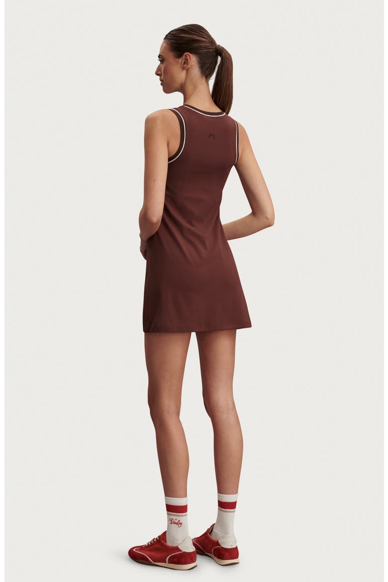 Kalani V-Neck Minidress, Alternate, color, BROWN STONE