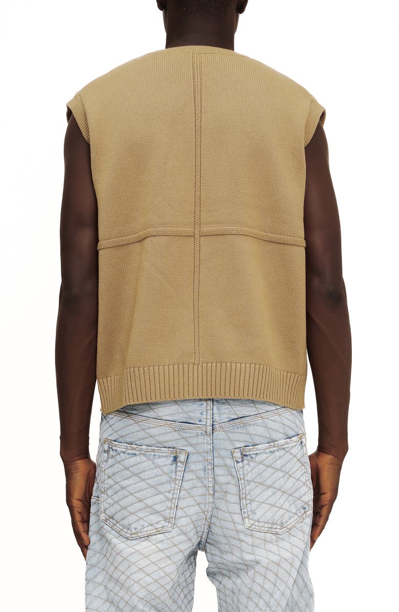 PURPLE BRAND Jacquard Sweater Vest, Alternate, color, Tan
