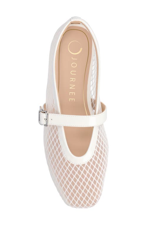 Journee Collection Casha Mesh Mary Jane Flat In White Mesh