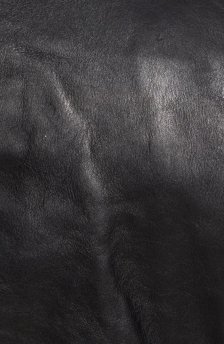 Schott NYC Slim Fit Leather Jacket, Alternate, color,