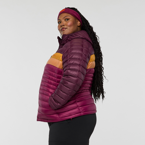 Cotopaxi Fuego Down Hooded Jacket In Burgundy