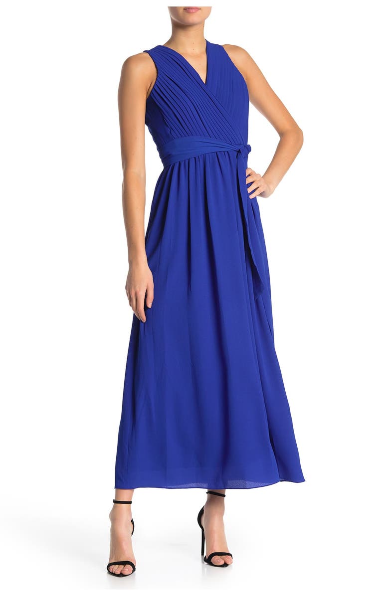Donna Ricco Crepe Chiffon V-Neck Maxi Dress, Main, color,