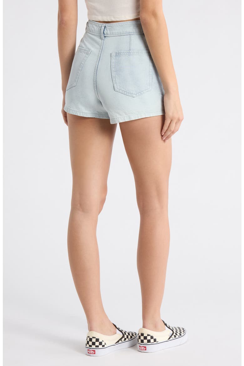 Jade Saltwashed Denim Wrap Miniskort, Alternate, color, BLUE MIST