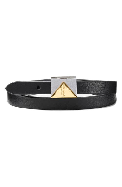 Kate Spade New York Deco Leather Wrap Bracelet In Black