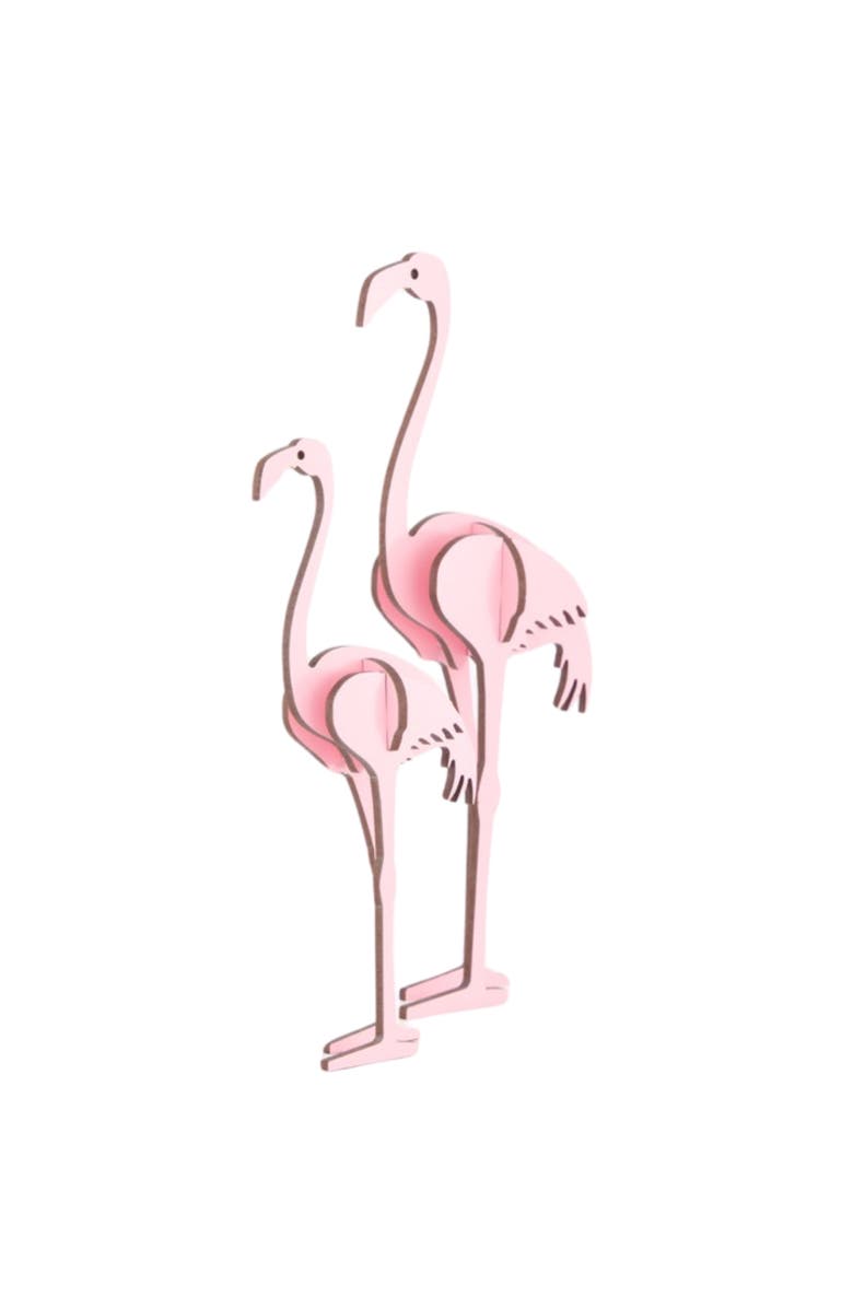 Little & Wood Woodlet Medium Flamingo Pink 3D Wooden Kitset, Alternate, color, Multicolored