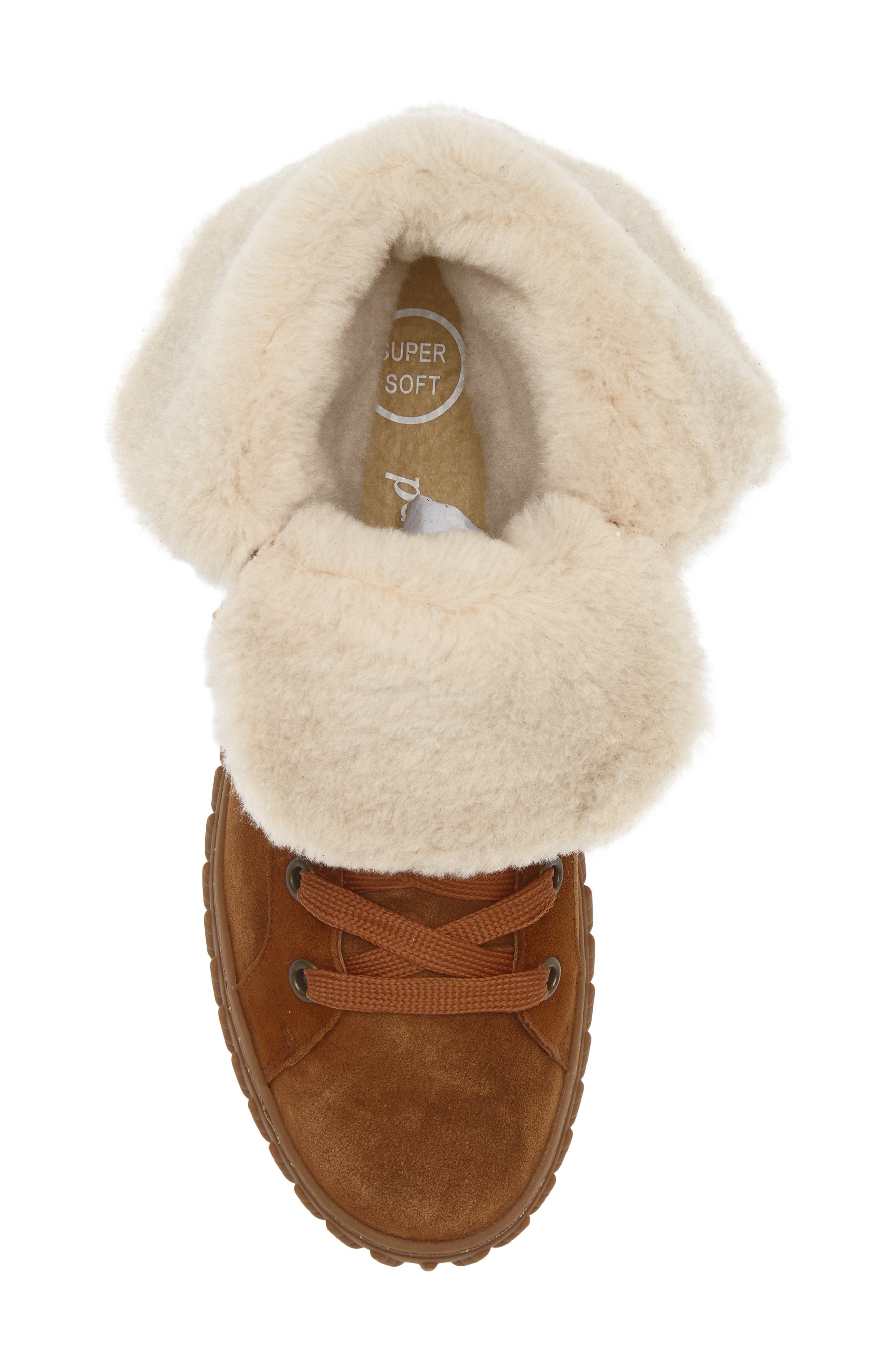 Paul Green Cozy Wool Lined Sneaker, Alternate, color, Toffee Soft Suede