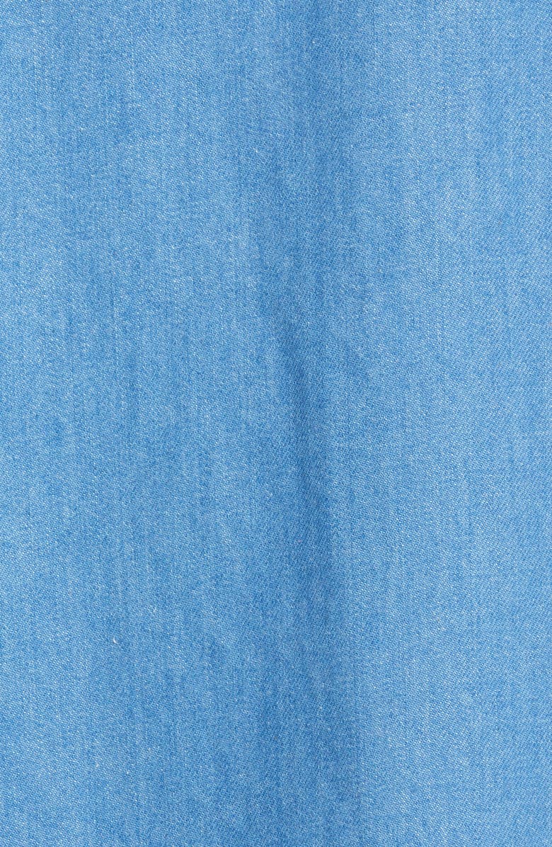 Thom Browne 4-Bar Snap Front Denim Shirt Jacket, Alternate, color,