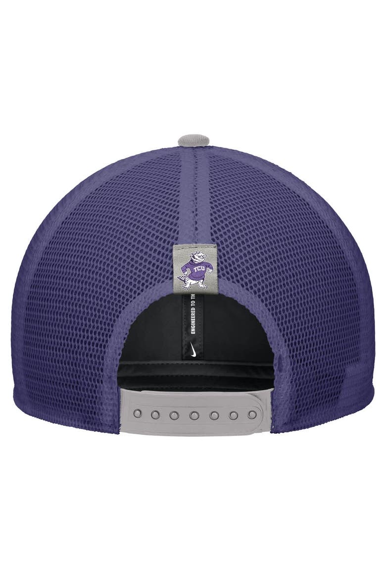 Men's Nike Pewter TCU Horned Frogs Vintage Arch Rise Performance Trucker Adjustable Hat, Alternate, color, Pewter