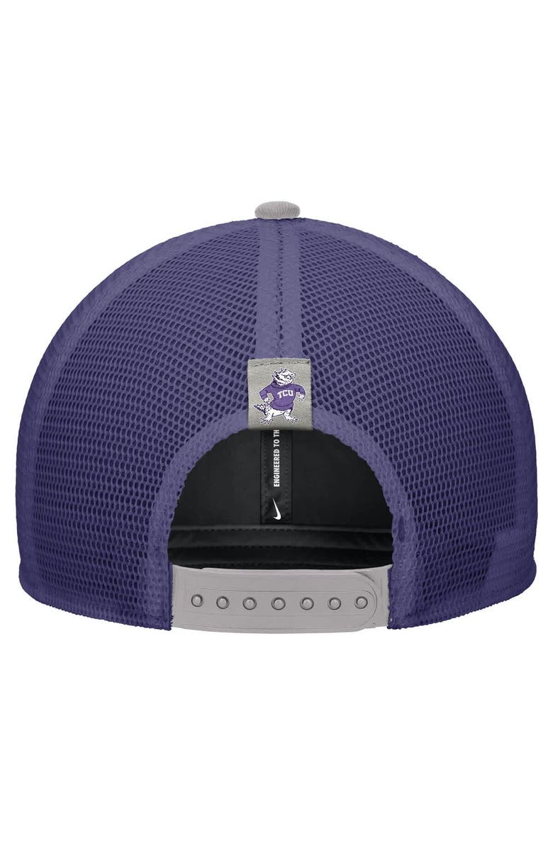 Nike Men's Nike Pewter TCU Horned Frogs Vintage Arch Rise Performance Trucker Adjustable Hat, Alternate, color, Pewter