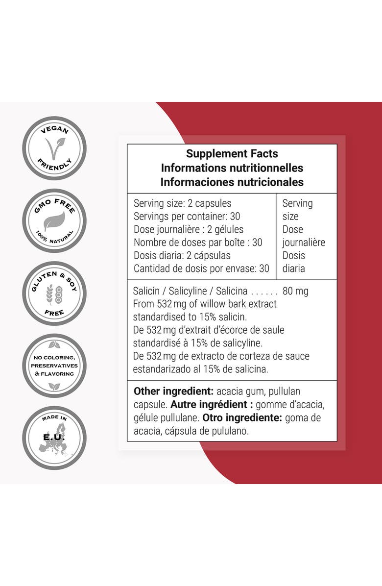 SuperSmart Willow Bark Extract 530mg, Alternate, color, 
