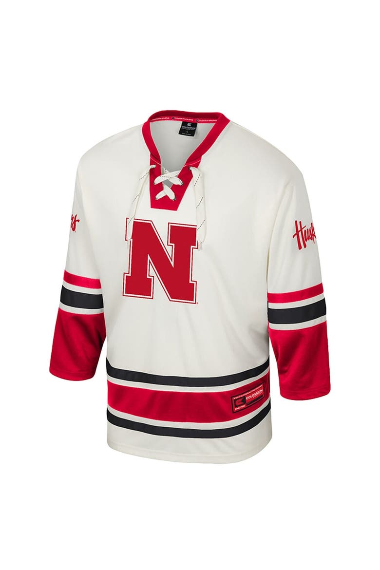 Men's Colosseum Cream Nebraska Huskers Puck Proud Fashion Hockey Jersey, Alternate, color, Cream
