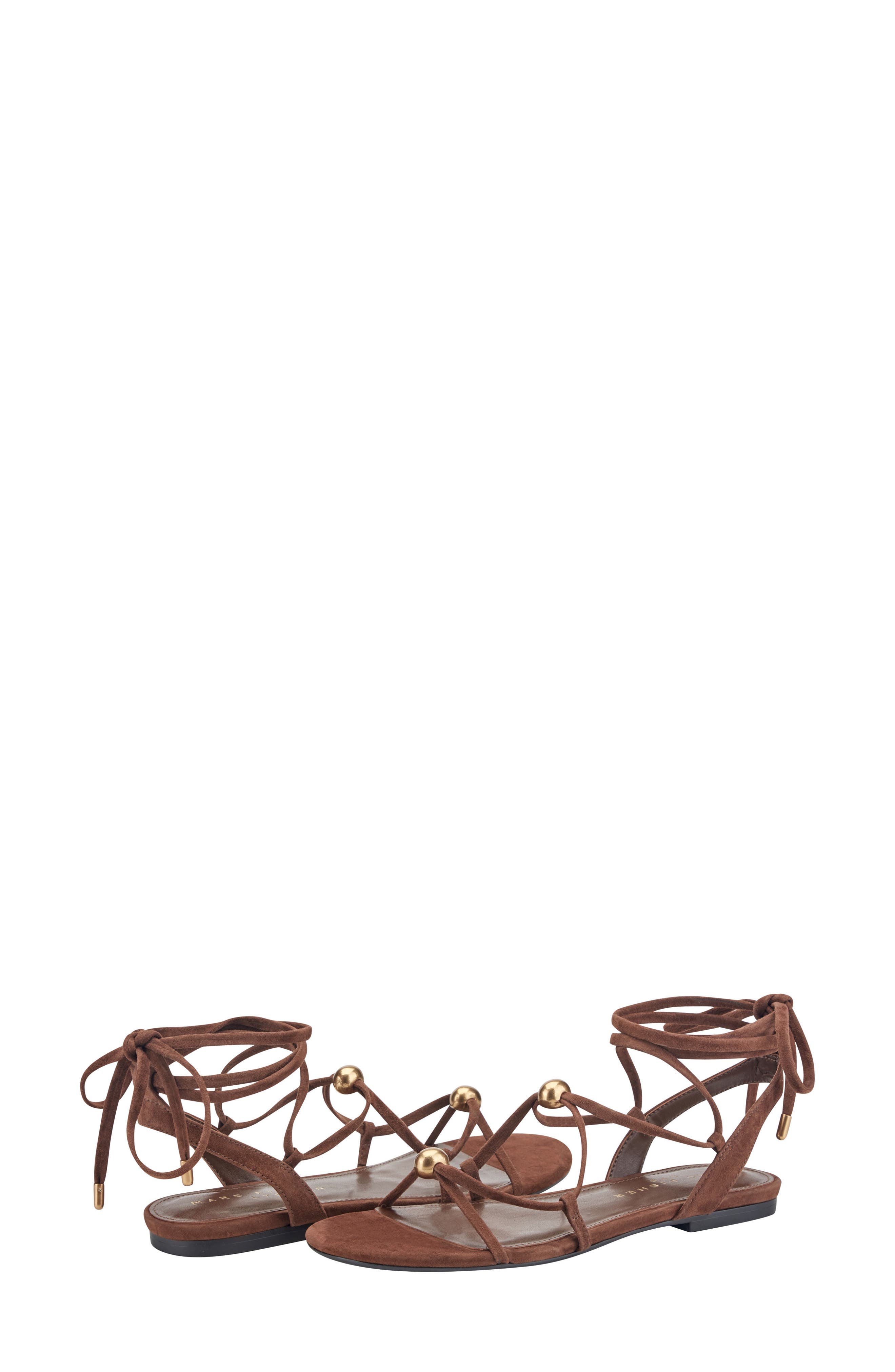 Ellan Ankle Wrap Sandal, Alternate, color, DARK BROWN