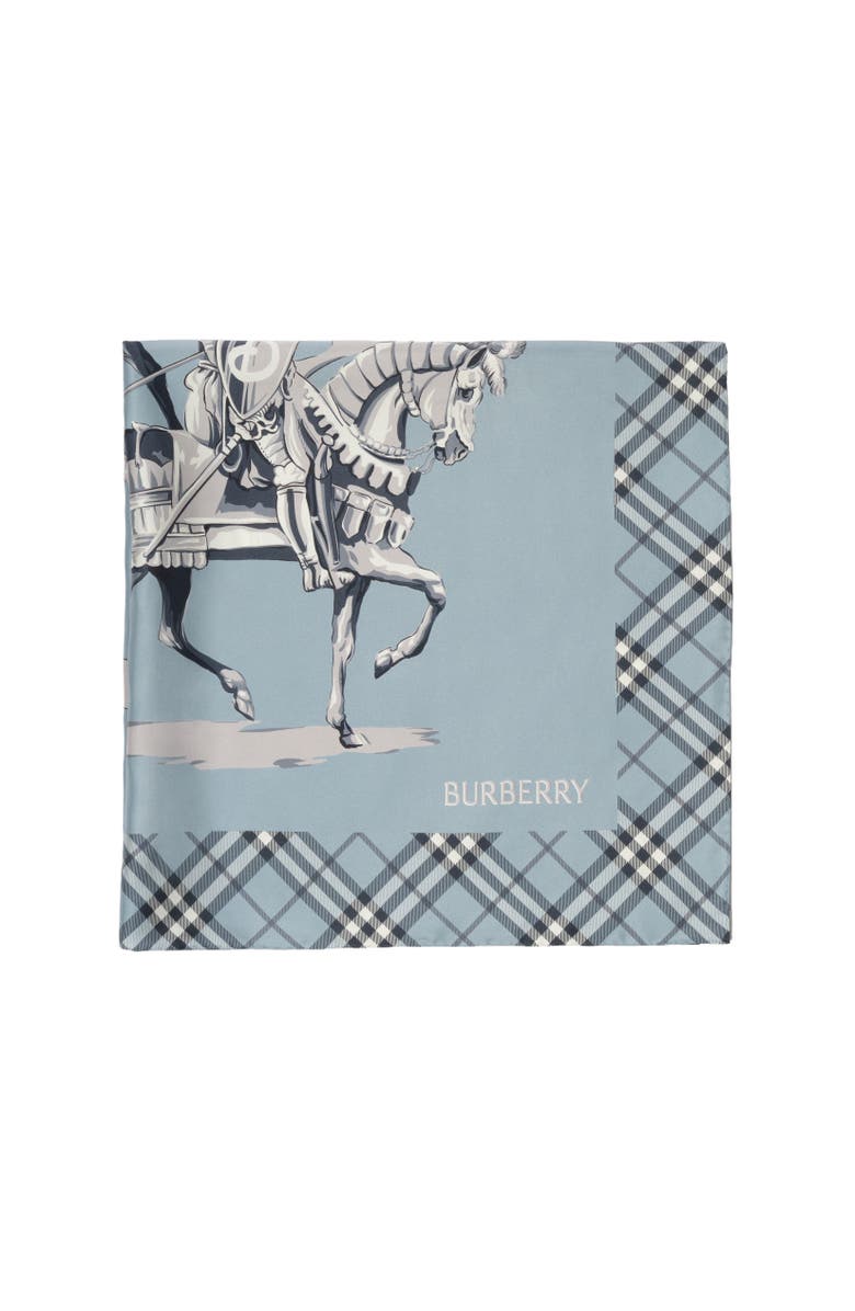Burberry Archive Knight Silk Scarf, Alternate, color, Bank Blue
