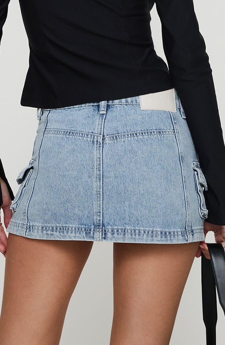 Princess Polly Pacific Coast Mid Rise Denim Cargo Skirt, Alternate, color, Light Wash