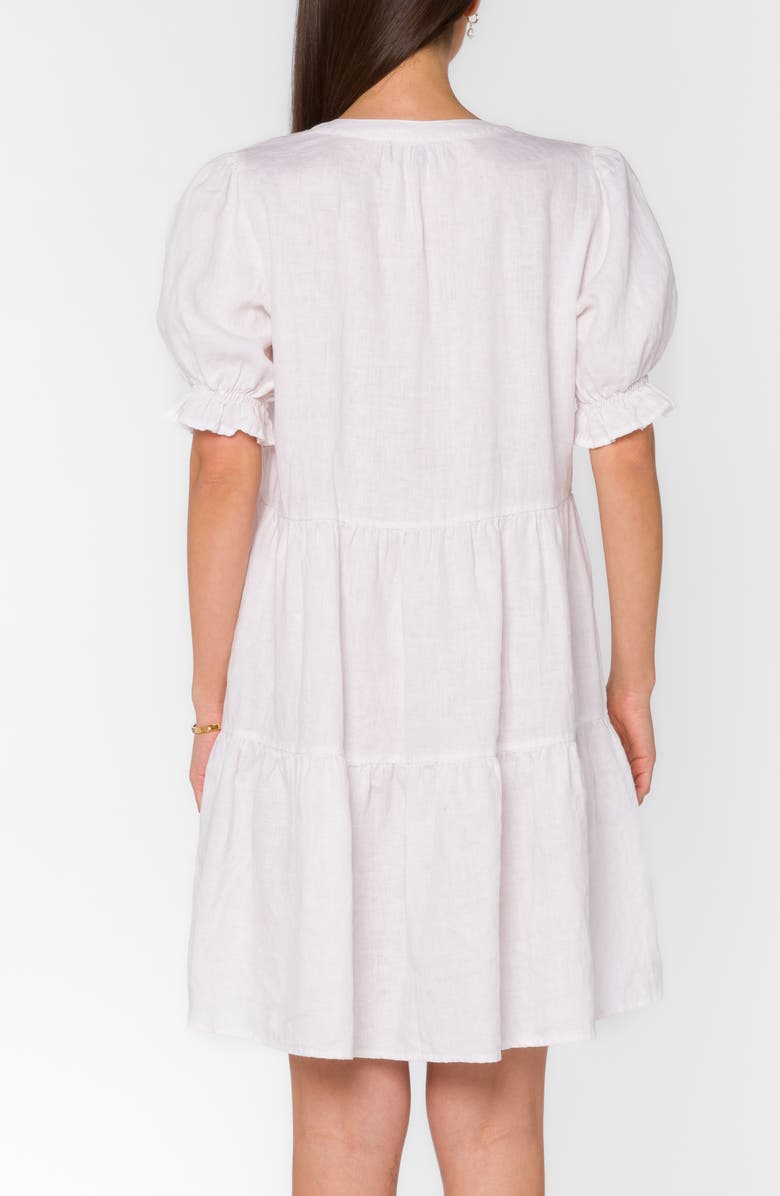 VELVET HEART Tiered Linen Blend Dress, Alternate, color, Optic White