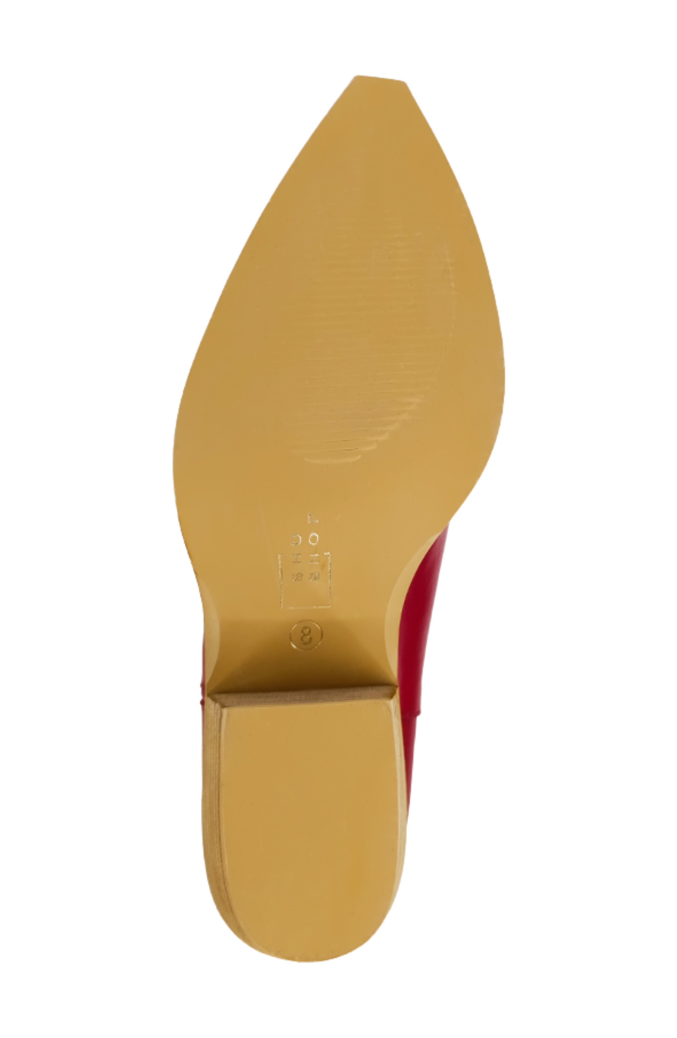 Yaya Western Boot, Alternate, color, DARK RED