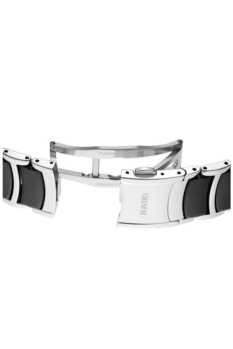 Centrix Open Heart Automatic Ceramic Bracelet Watch, 39.5mm, Alternate, color, BLACK