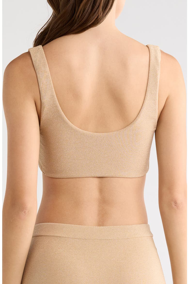 Enya Metallic Swim Top, Alternate, color, GOLD