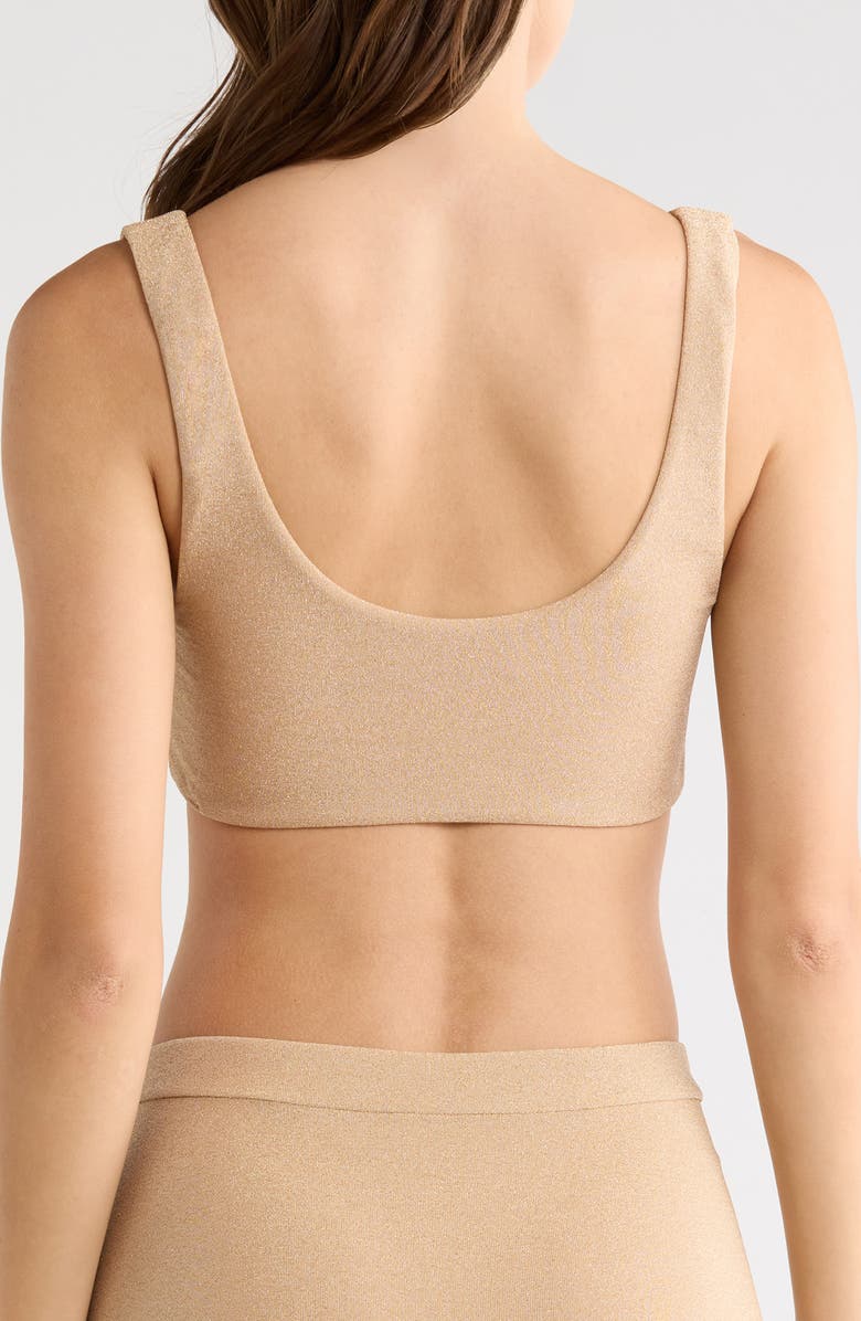 Ramy Brook Enya Metallic Swim Top, Alternate, color, Gold