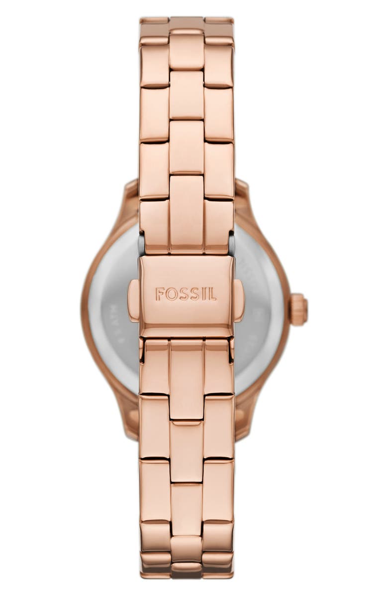 Fossil Brynn Rose Gold Tone Bracelet Watch, 30mm, Alternate, color, Rose Gold