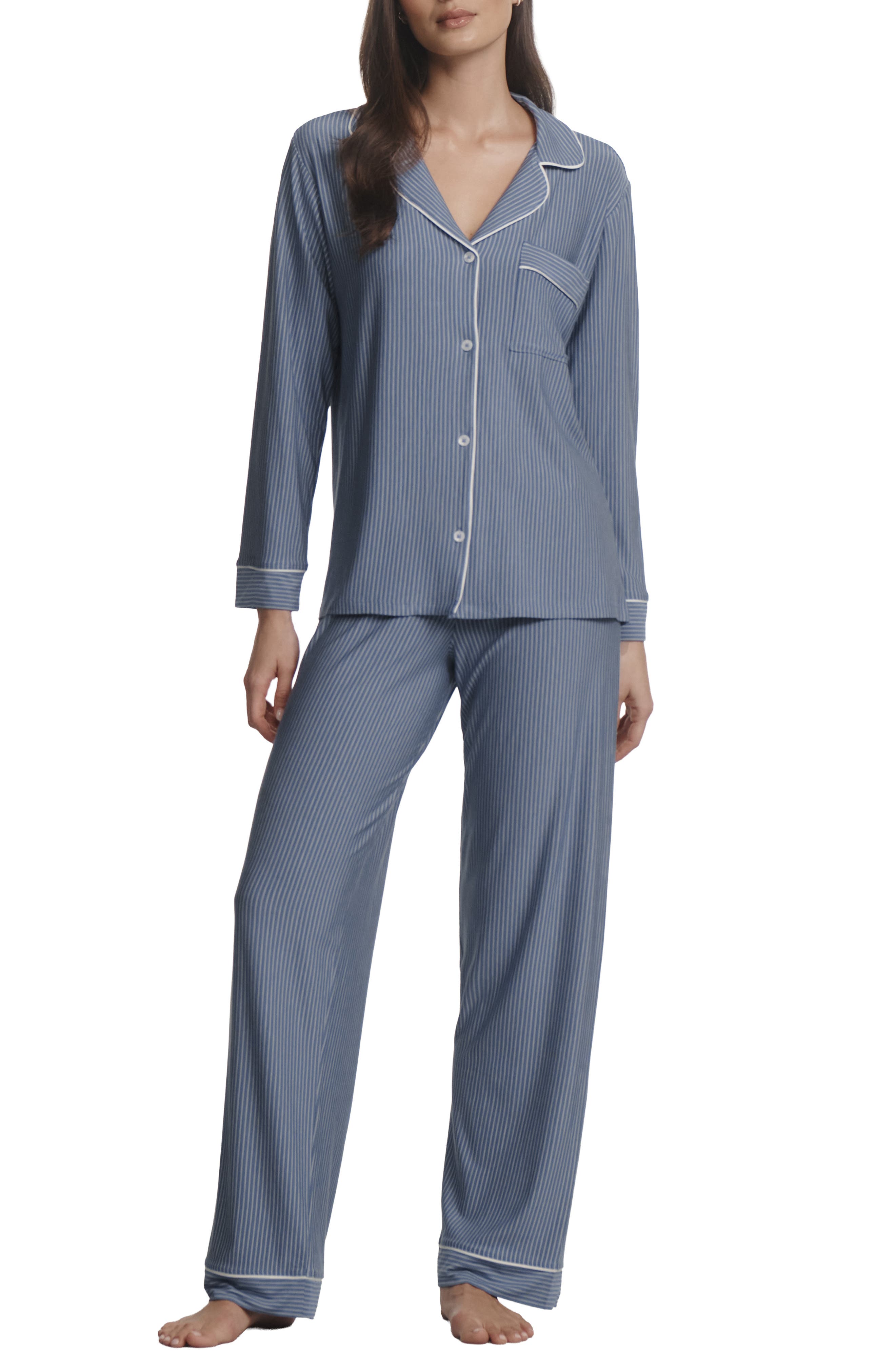 DUO STRIPE SLATE BLUE/ IVORY