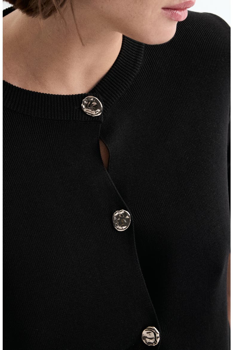 Front Button Cardigan, Alternate, color, BLACK