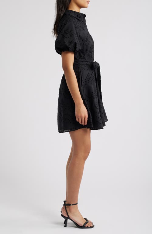 SAM EDELMAN SAM EDELMAN PUFF SLEEVE EYELET SHIRTDRESS 