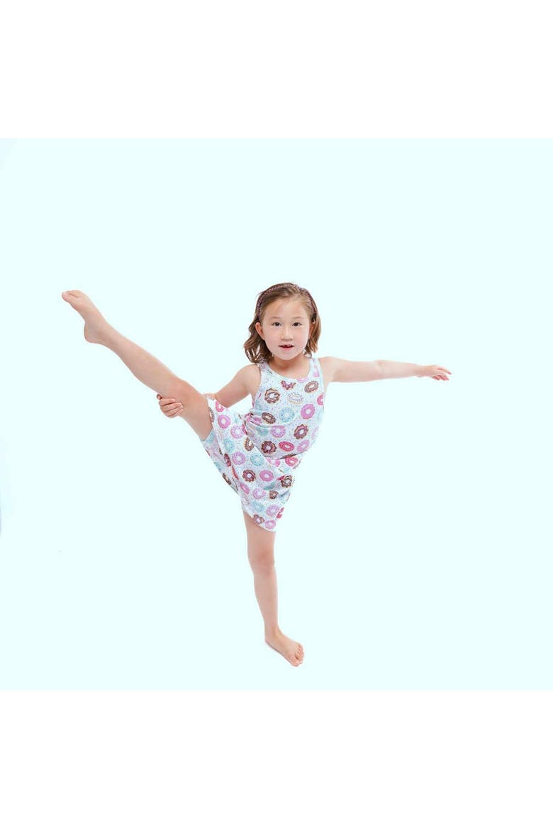 Kids Organic Drop Waist Dress with Matching Biker Shorts, Alternate, color, Donuts