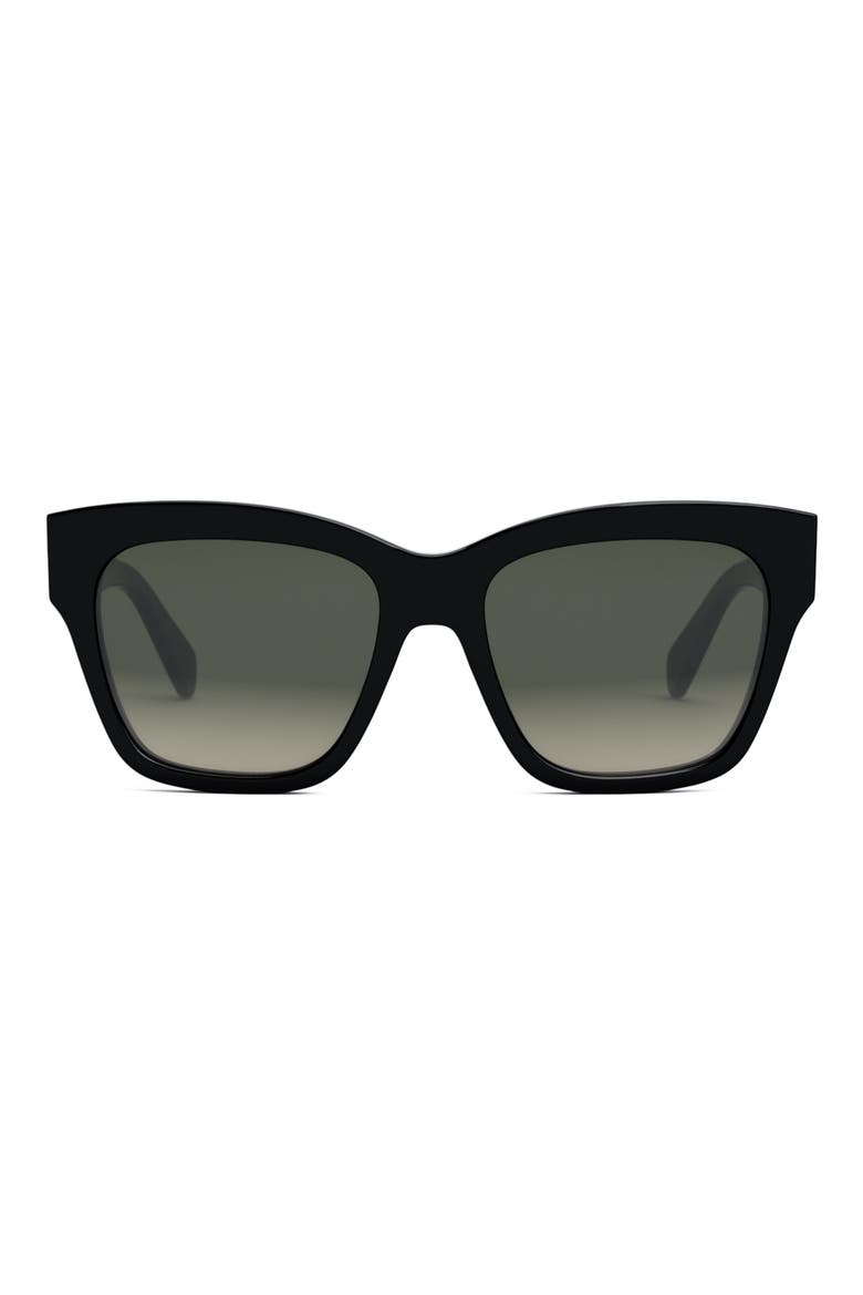 Triomphe 55mm Round Sunglasses, Main, color, SHINY BLACK / GRADIENT BROWN