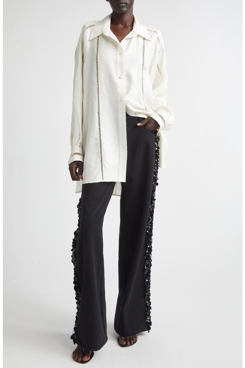 Bridgetown Silk Shirt, Alternate, color, OFF-WHITE