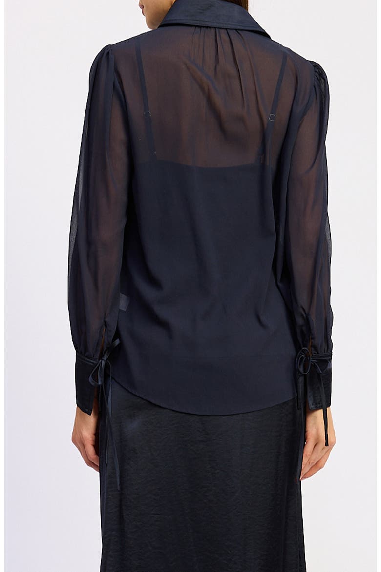 Gia Button Front Shirt, Alternate, color, NAVY