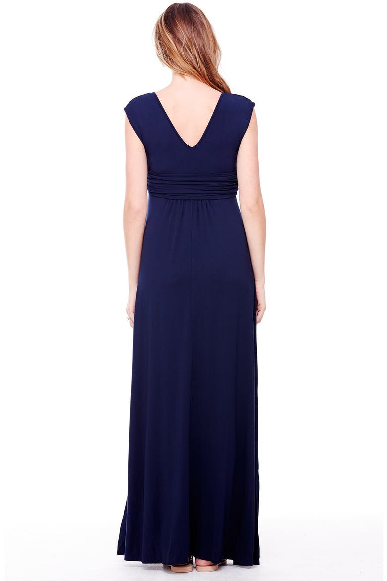 Ingrid & Isabel® Empire Waist Maternity Maxi Dress, Alternate, color, TRUE NAVY