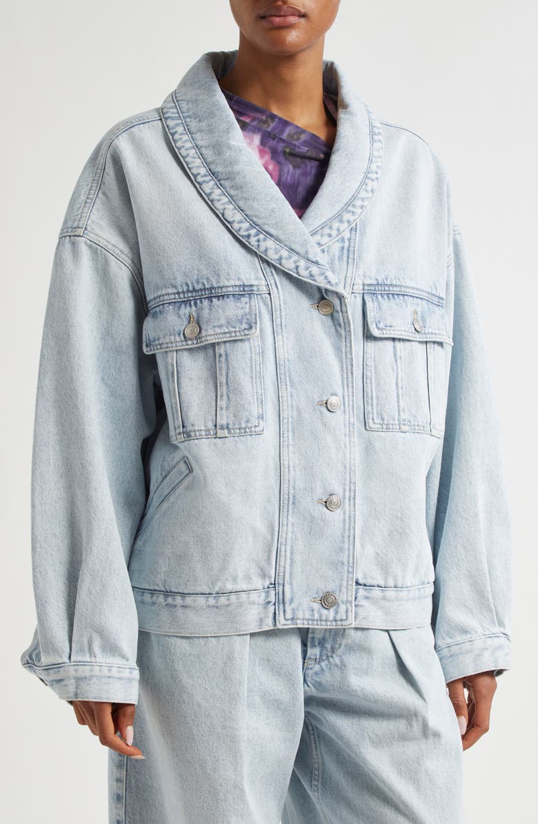 Isabel Marant Étoile Liliany Oversize Denim Jacket, Alternate, color, 