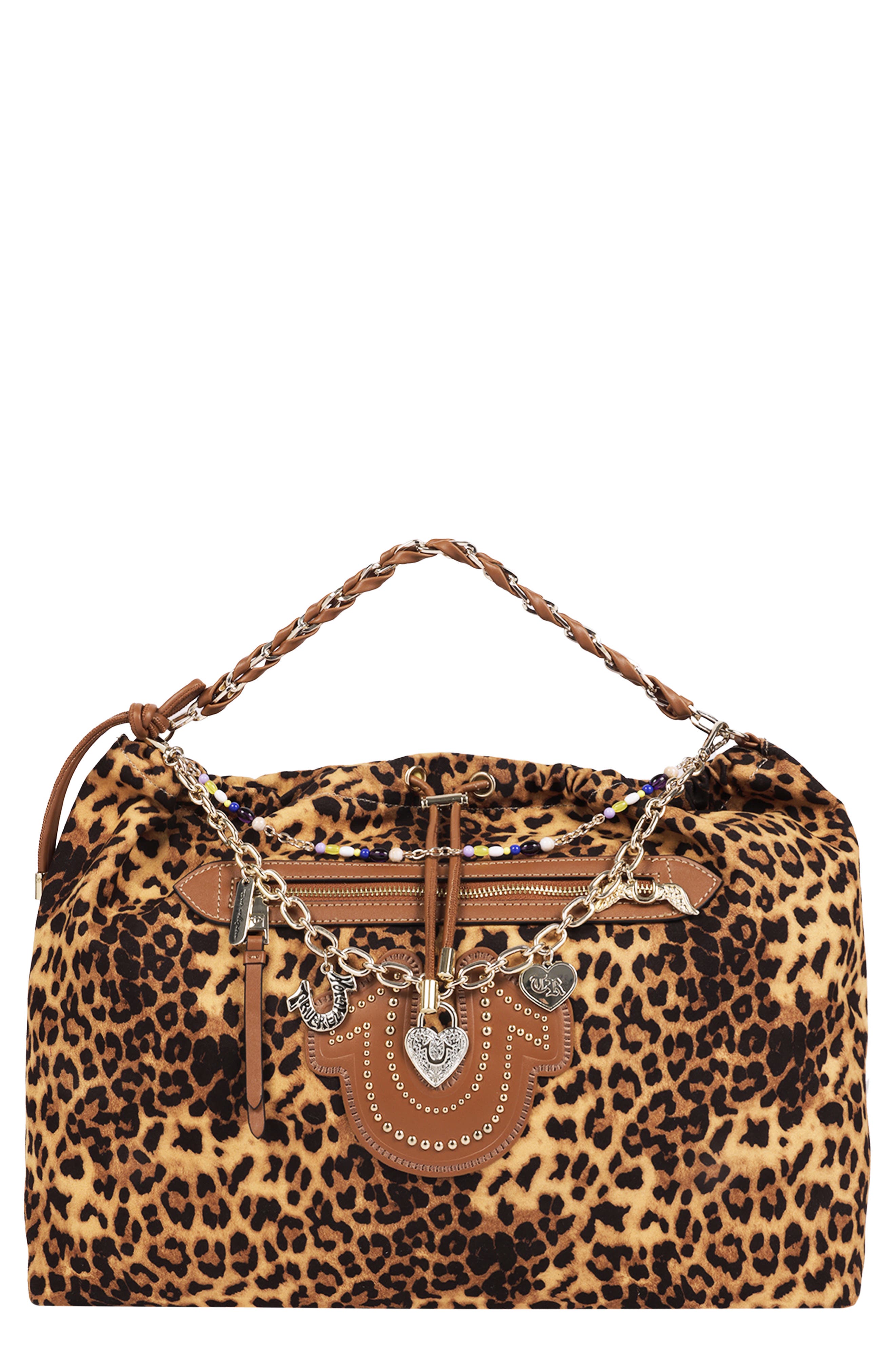 Leopard Print Faux Leather Hobo, Main, color, LEOPARD