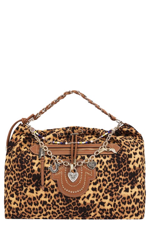 Leopard Print Faux Leather Hobo
