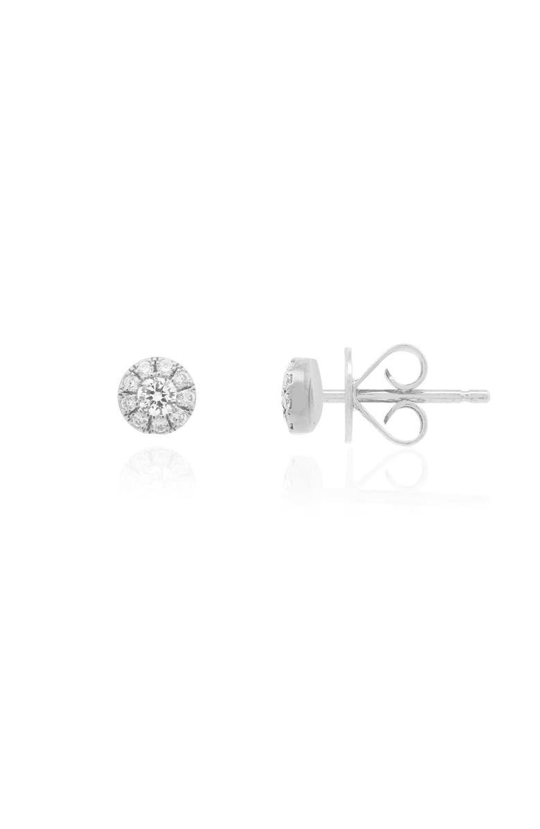 The Lovery Fine Jewelry Round Diamond Halo Stud Earrings, Main, color, White Gold