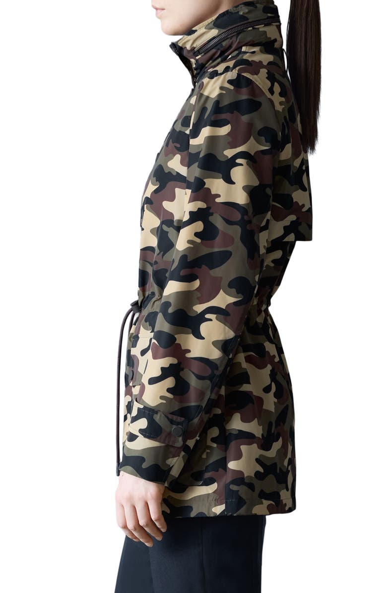 Mackage Keryn Hooded Rain Jacket, Alternate, color, Camouflage Print