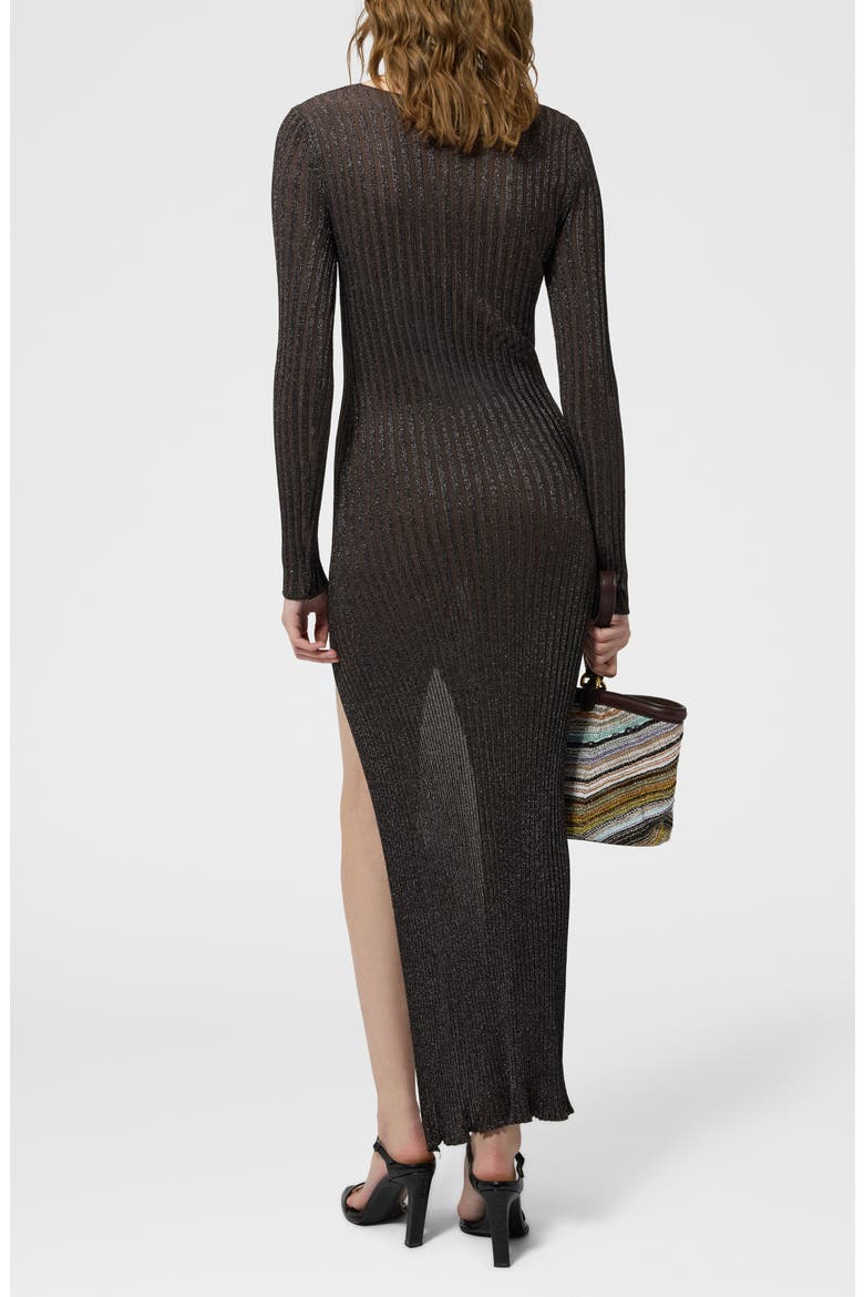 Long Sleeve Ribbed Maxi Sweater Dress, Alternate, color, BROWN