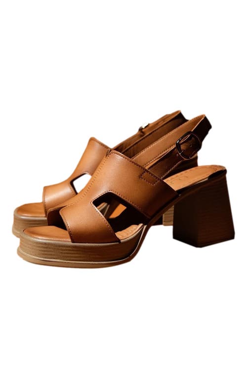 Forever & Always Shoes Zennia Leather Platform Sandal In Brown