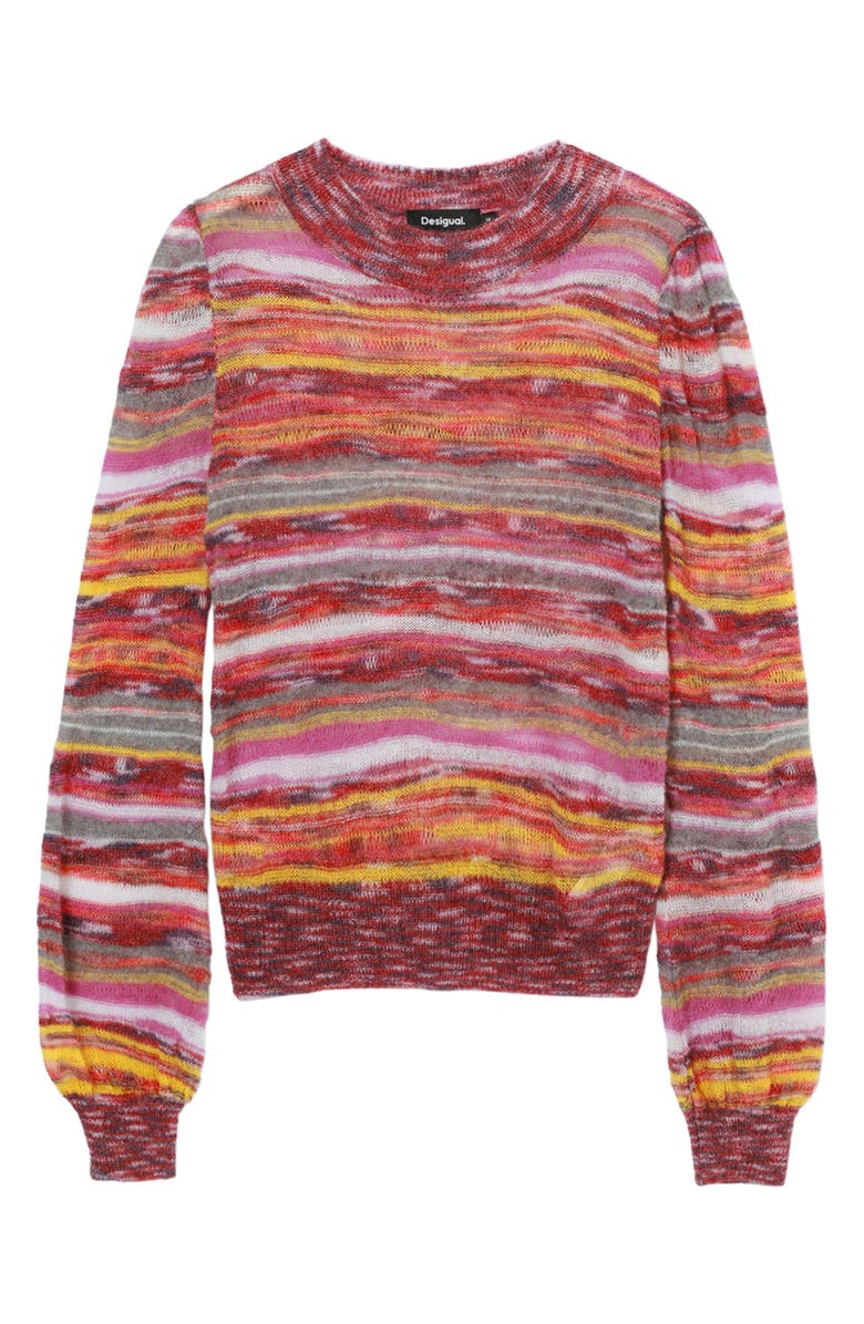 Desigual Quebec Stripe Crewneck Sweater, Alternate, color,