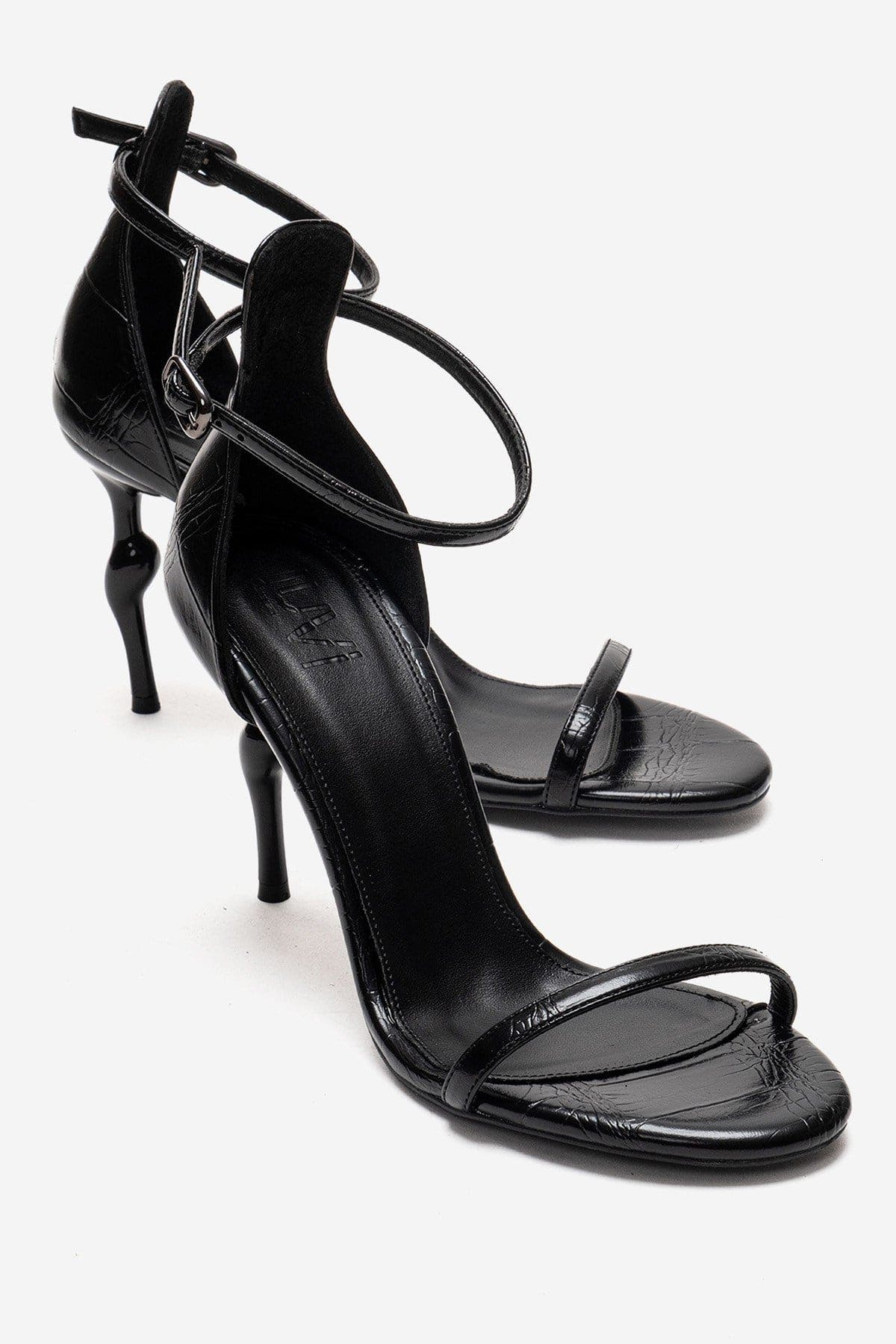 Prologue Shoes Yelena Ankle Strap Stiletto Pump, Main, color, Black Print