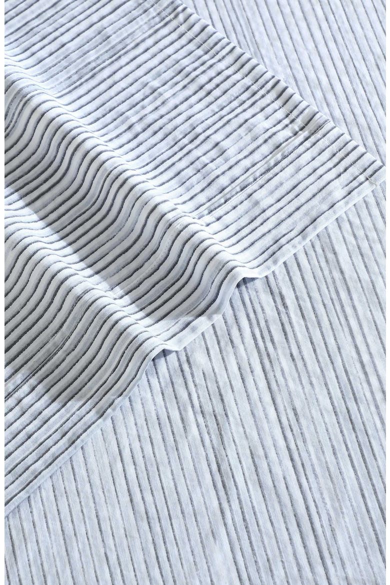 Wavy Stripe Washed Percale Sheet Set, Alternate, color, LIGHT BLUE