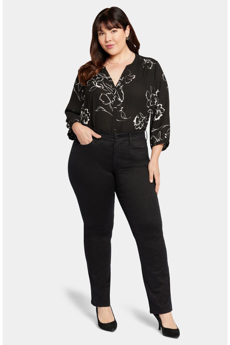 Marilyn Waist Match Straight Leg Jeans, Alternate, color, BLACK